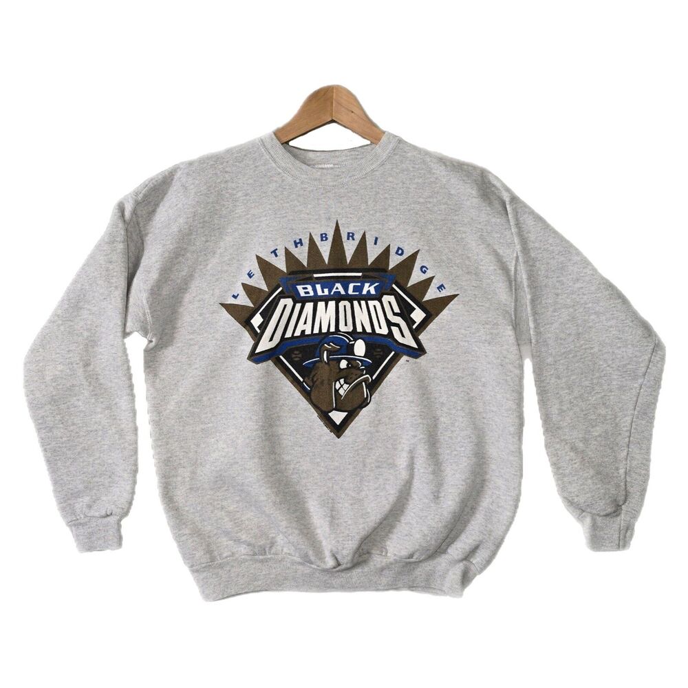 Vintage 90s Lethbridge Black Diamonds Crewneck Medium Arizona Diamondbacks MiLB